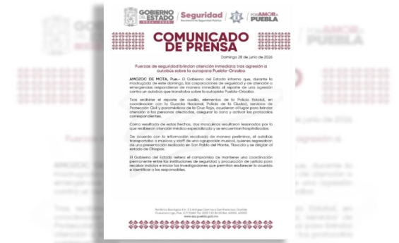 Fuerzas de seguridad brindan atención inmediata tras agresión a autobús sobre la autopista Puebla-Orizaba