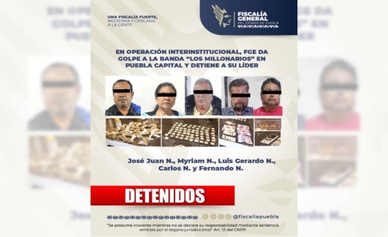 La Fiscalía de Puebla da golpe a la banda “Los Millonarios” y detiene a su líder