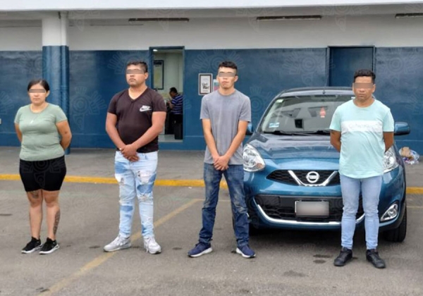 Recupera SSP vehículo robado y detiene a cuatro probables responsables