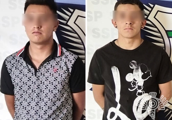 En Texmelucan, Policía Estatal detiene a dos hombres por traslado ilegal de hidrocarburo