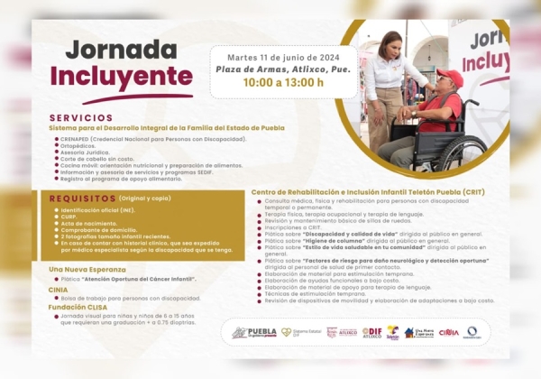 Anuncia SEDIF Jornada Incluyente en Atlixco