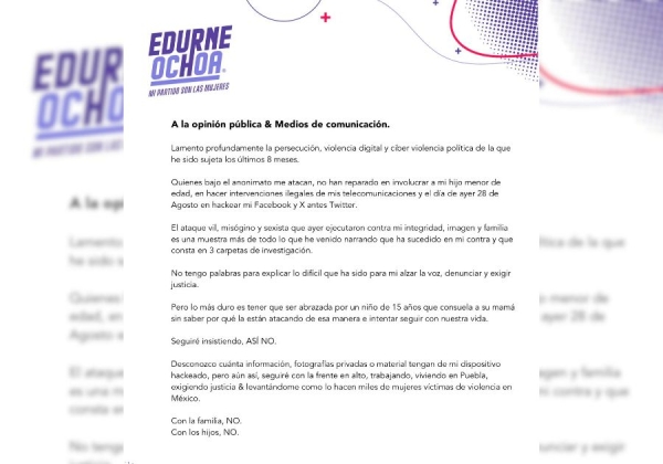 Denuncia Edurne Ochoa persecución digital durante 8 meses