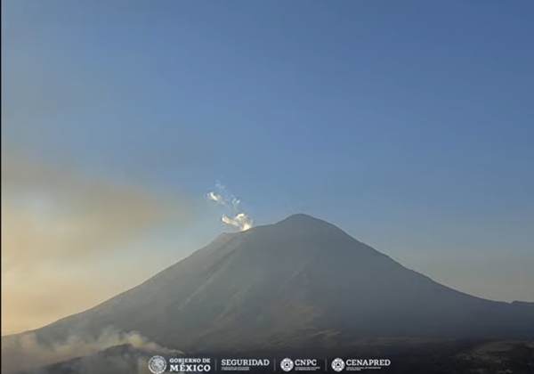 Volcán Popocatépetl registró 379 exhalaciones en las últimas 24 horas