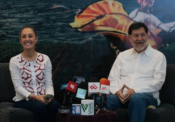 Foto de Felipe Calderón y Xóchitl refleja que la política de seguridad del Frente es la guerra: Sheinbaum
