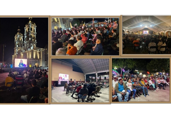 Desde Puebla, militantes y simpatizantes apoyan a Claudia Sheinbaum en el Primer Debate Presidencial
