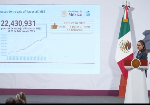 Claudia Sheinbaum celebra cifra histórica de 22 millones 430 mil 931 empleos