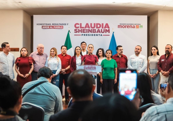 Claudia Sheinbaum destaca coordinación entre la 4T para pacificar al país