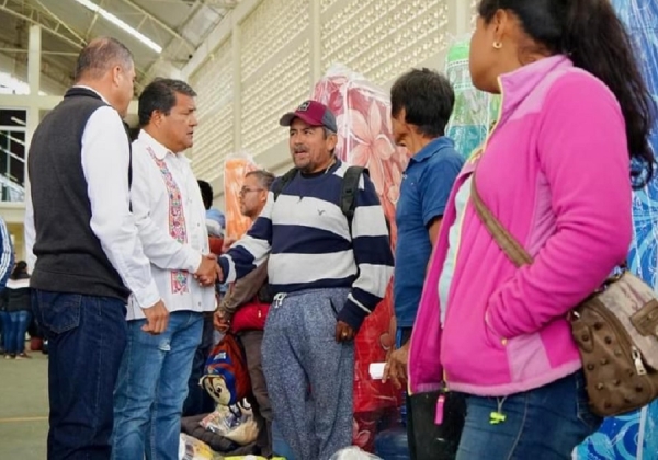 Julio Huerta se solidariza con las familias afectadas en Venustiano Carranza