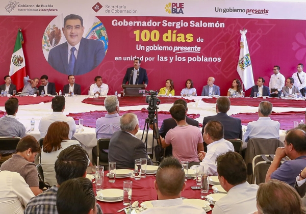 Es momento de unidad en Puebla, sostiene Sergio Salomón