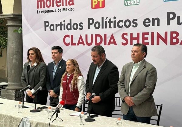 En Puebla, MORENA, PT, Nueva Alianza, PVEM, PSI y Fuerza por México cierran filas con Claudia Sheinbaum