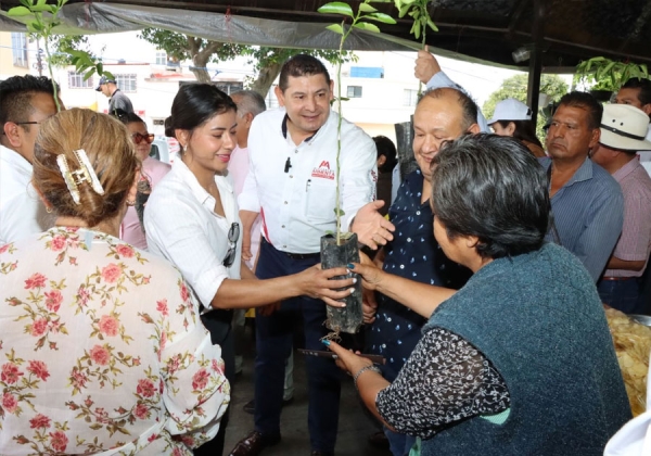 En el mercado la piedad, Armenta entrega mil 500 árboles