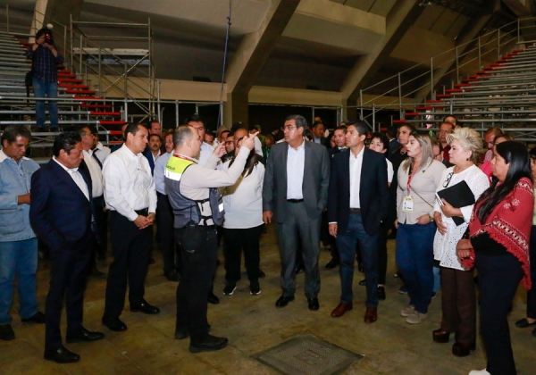 Supervisa Sergio Salomón la instalación de los módulos de la Feria de Puebla 2023