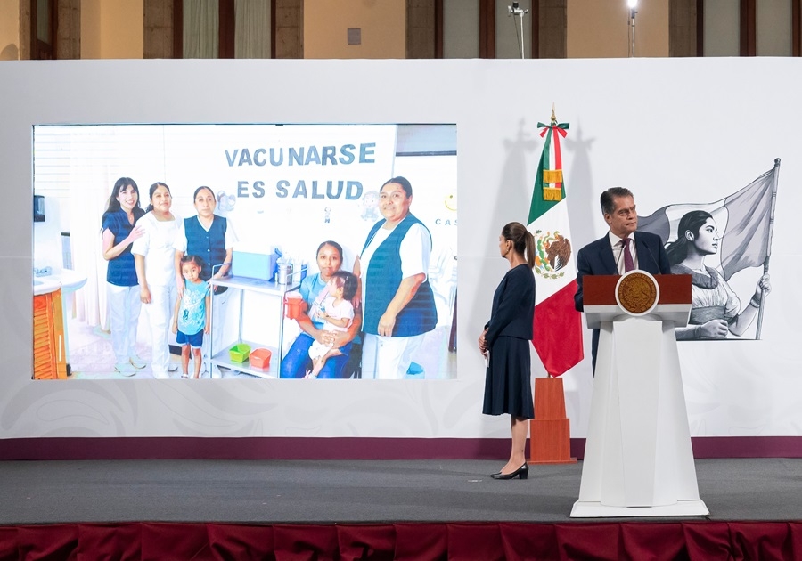 Semana nacional de vacunación 2025 registra avance de 31% respecto a su meta de vacunar a 1.8 millones de mexicanas y mexicanos