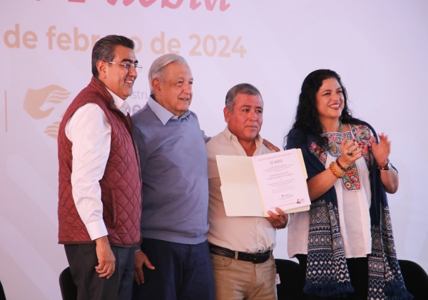 En Puebla, AMLO entrega obras del Patrimonio Cultural