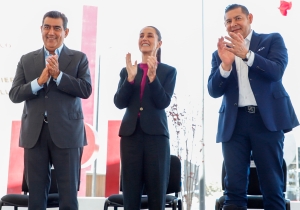 Claudia Sheinbaum reconoce trabajo de Sergio Salomón y desea éxito a Alejandro Armenta en histórica transición en Puebla