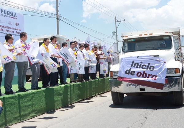 Inicia gobierno de Sergio Salomón rehabilitación de la carretera Puebla-Amozoc-Tepeaca